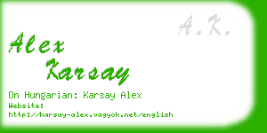 alex karsay business card